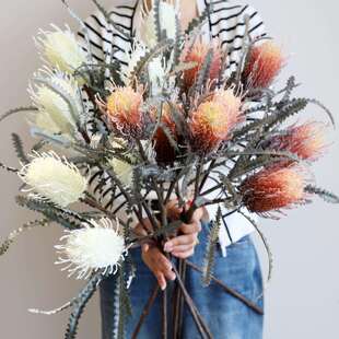 仿真花蓟花谷穗麦穗干花稻穗摄影道具家居装饰陈设插花器花束摆件