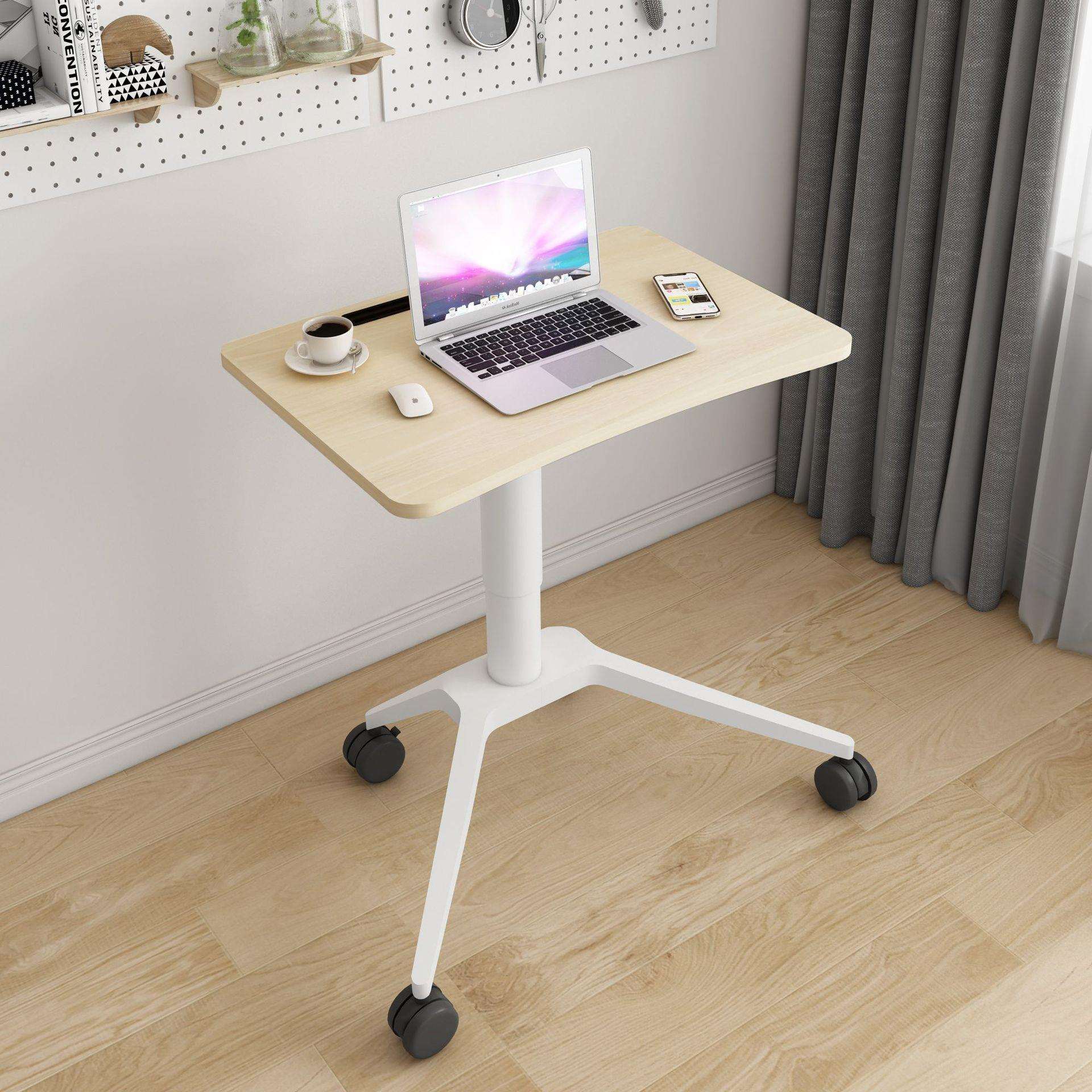 沈氏可升降学习桌小户型站立简易办公桌电脑桌气动桌可移动床边桌