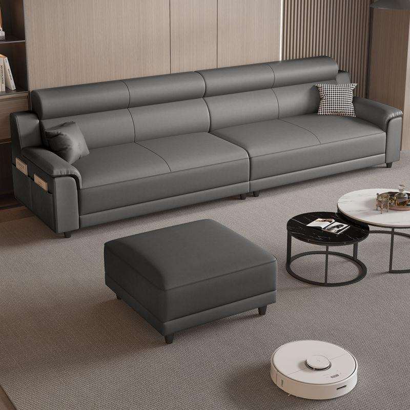 2025新款免洗猫抓皮沙发客厅轻奢家具现代简约直排三四人位整装
