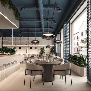 创意餐厅饭店桌椅组合 极简西餐厅咖啡厅奶茶店洽谈区休闲区桌椅