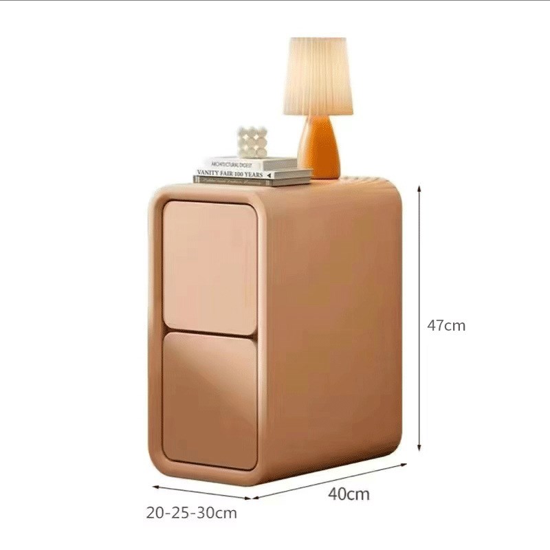 网红颐钦奶油风床头柜法式实木小型超窄夹缝20cm迷你现.代简约床