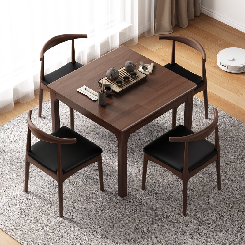 简约现代实木小方桌正方形八仙z桌餐桌打牌桌子掼蛋专用四方棋牌