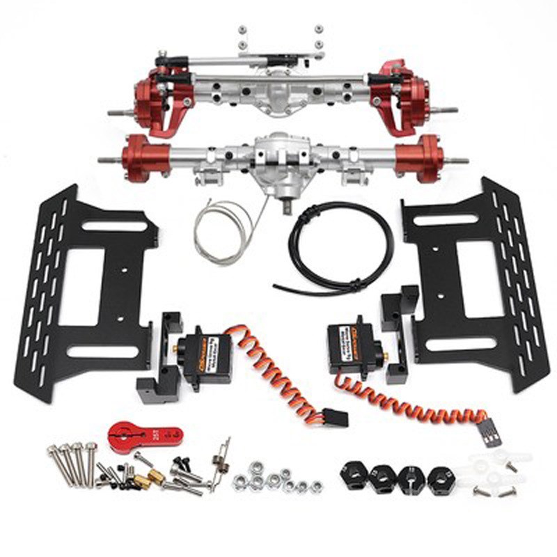 1/10攀爬车差速锁钻石门桥90046全金属门桥总成SCX1N0 90047 SCX1