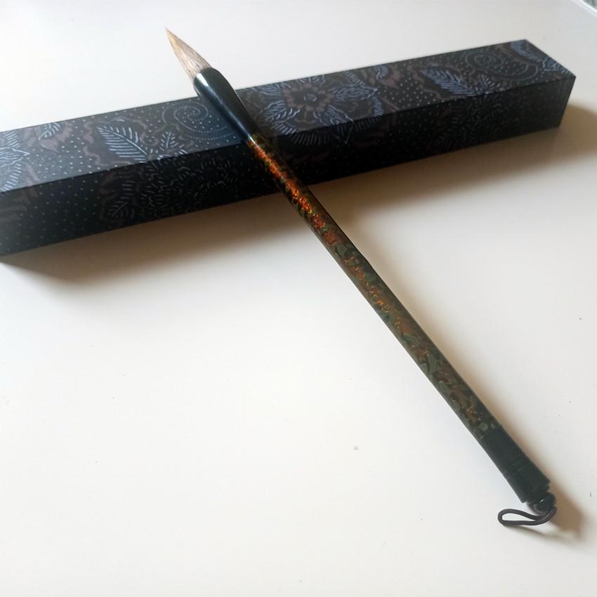 鸿奕 漆器文房四宝手工大漆毛笔 狼毫笔国画书法用品国漆填漆工艺