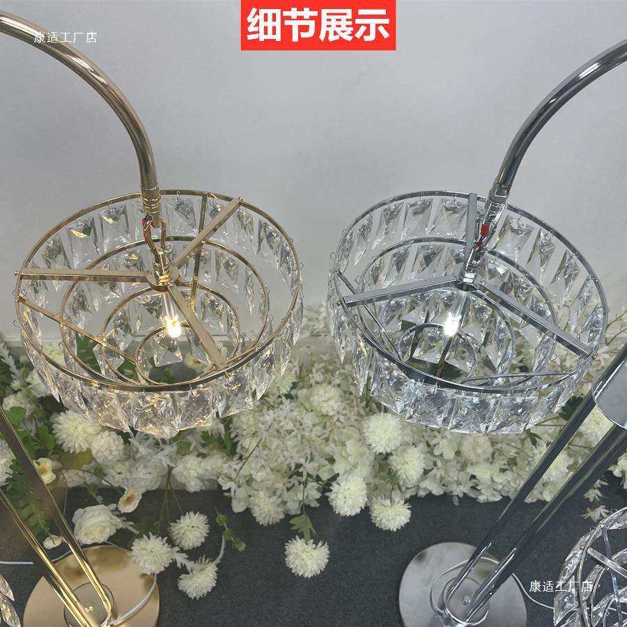 婚庆婚礼道具铁艺三头水晶灯冰条冰块路引灯舞台布置装饰发光摆件