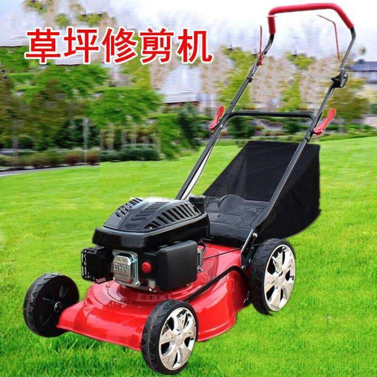 校园草坪修剪机 手推汽油绿化草被修整割草机 四冲程牧场剪草机