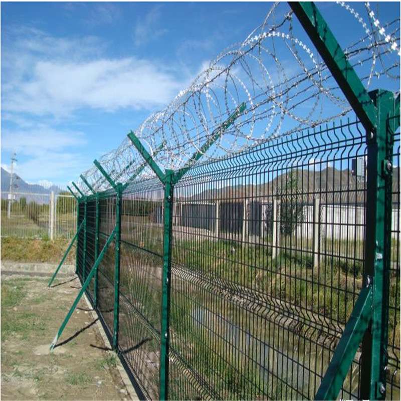 高速公弯路铁折路框架栏铁丝网防护网机场圈地养殖围防抛护栏网