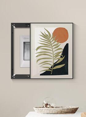 北欧抽象电表箱画装饰画免打孔高端配电箱电闸壁画竖款遮挡挂画