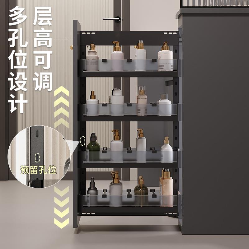 卫生间半墙拉篮抽拉柜抽屉式侧拉篮干湿分离浴室柜窄柜边柜置物篮