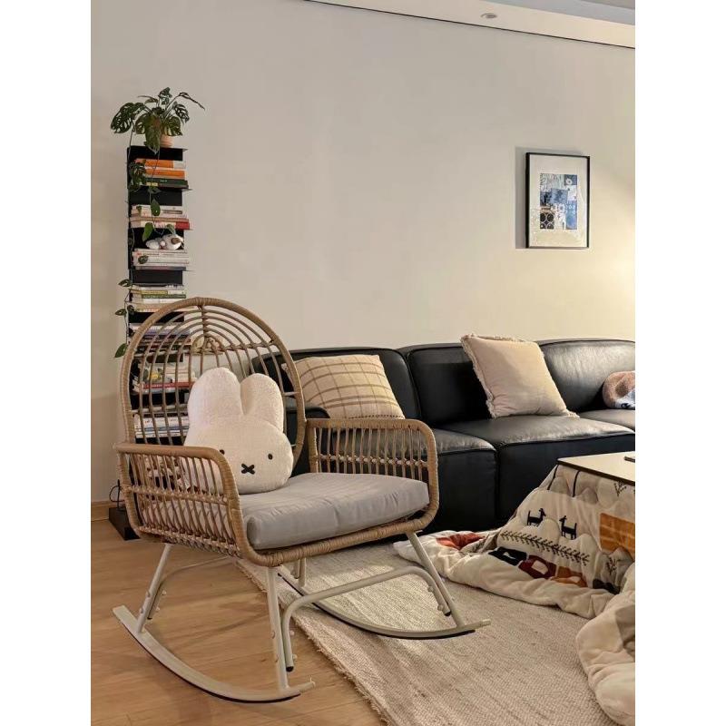 摇椅阳台休闲藤编藤椅家用懒人沙发单人客厅逍遥户外大人躺椅摇摇