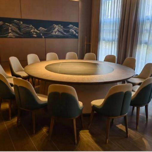 电动圆台 饭店电动餐桌 转盘20位电动餐桌 实木电动饭桌 大圆桌