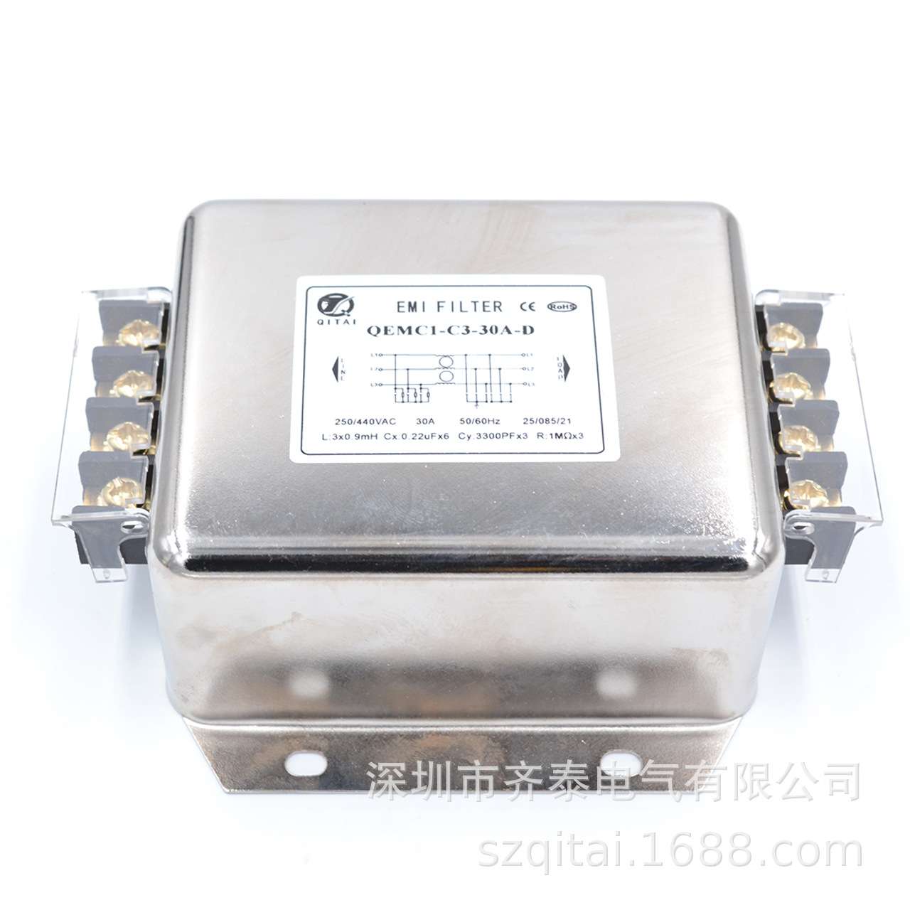 三相交流滤波器250/440V常规通用型QEMC1-C2-6A/10/20/30/150A