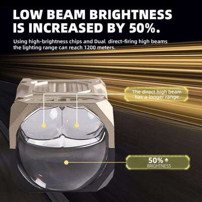 M82 1.8寸60瓦6000K双直射LED双光透镜矩阵模组汽车大灯升级改装