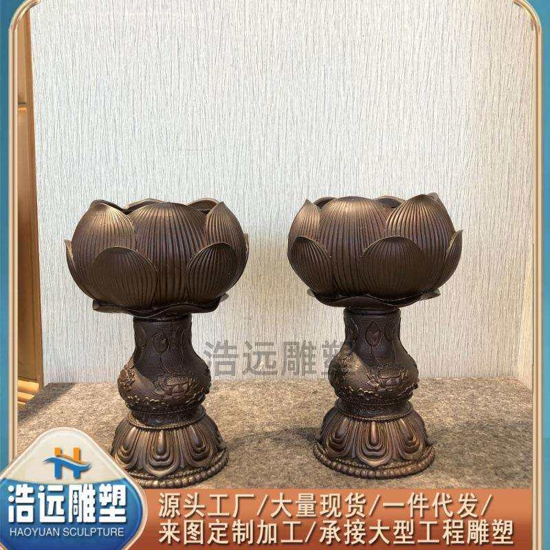 中式纯铜高脚烛台禅意 纯铜蜡台摆件浩远工艺品厂