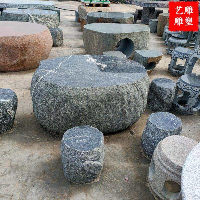 石桌石凳天然大理石石桌子雪浪石石桌户外庭院石头餐桌现货销售
