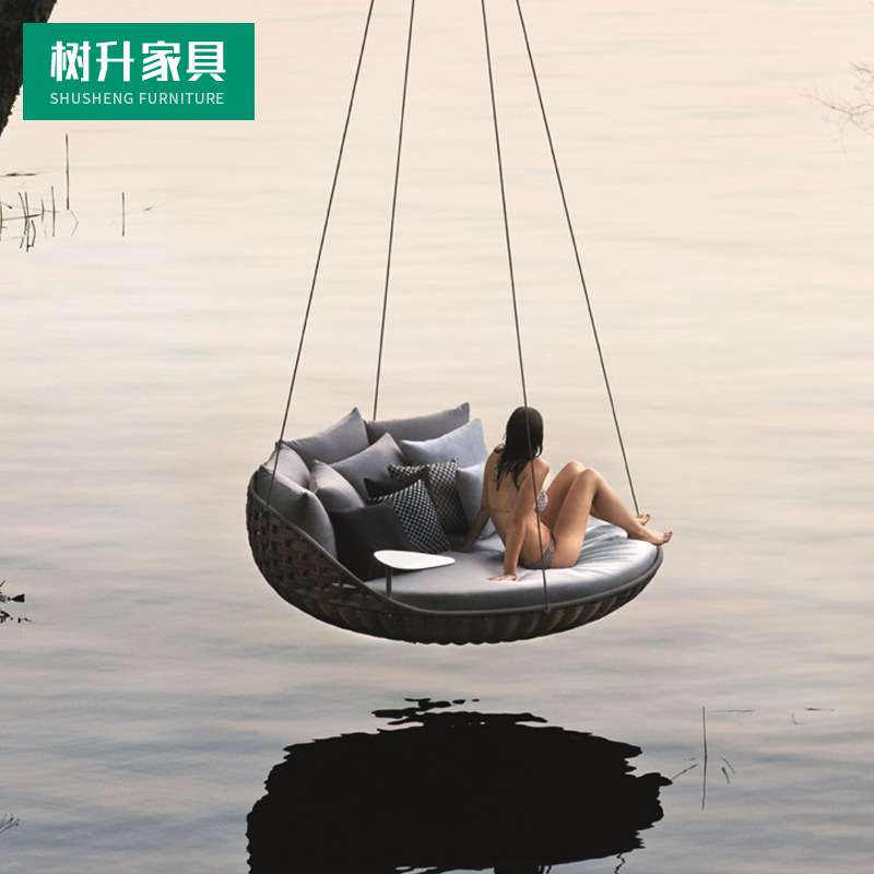 户外休闲藤编吊床吊椅秋千摇篮沙发阳台庭院别墅懒人单人双人鸟巢