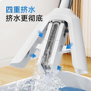 五月花海绵拖把38cm共2棉头对折式胶棉拖把免手洗家用懒人海棉拖