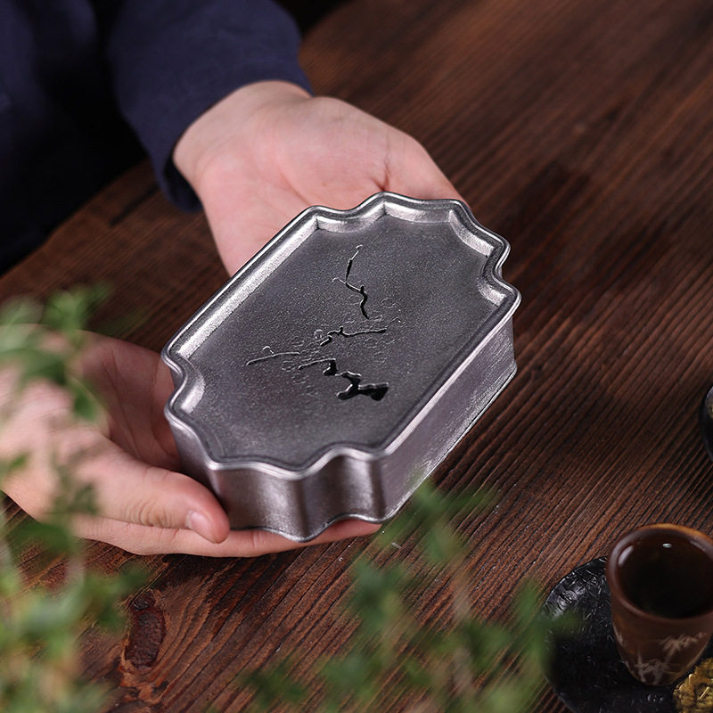 老锡茶盘家用简约禅意高档仿古功夫储水茶承壶承茶托干泡台