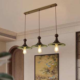 法式中古卧室床头吊灯复古日式诧寂风美式主卧房间垂线长吊线小灯