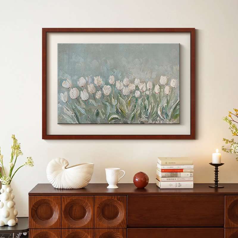 玉盏》南法风复古客厅花卉装饰画法式中古风餐厅玄关卧室背景挂画图片