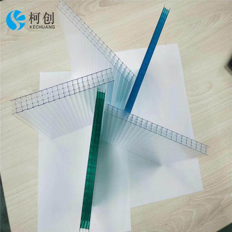 阳光板厂家PC原料 温室大棚 隔音8mm四层PC中空阳光板透明