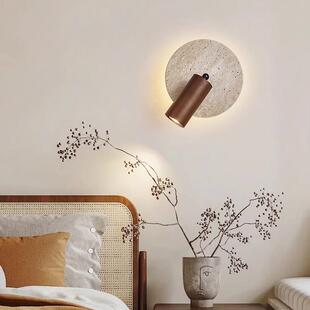 2025新款卧室壁灯中古风书房墙壁带开关可旋转主卧房间床头射灯