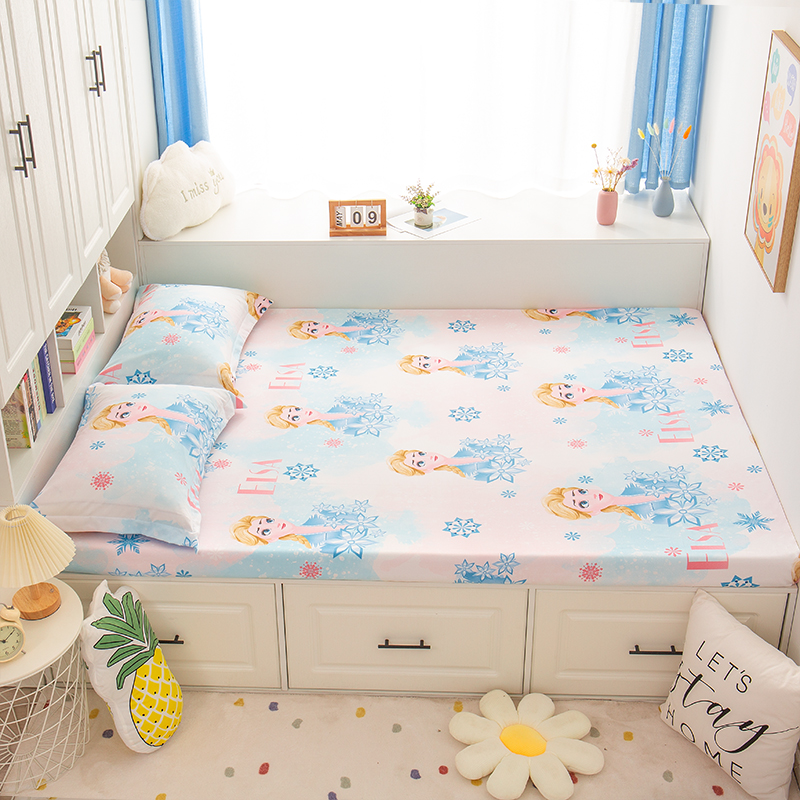儿童纯棉磨毛加厚牀笠单件保护套罩榻榻米牀单1.35m薄棕垫1.2定制
