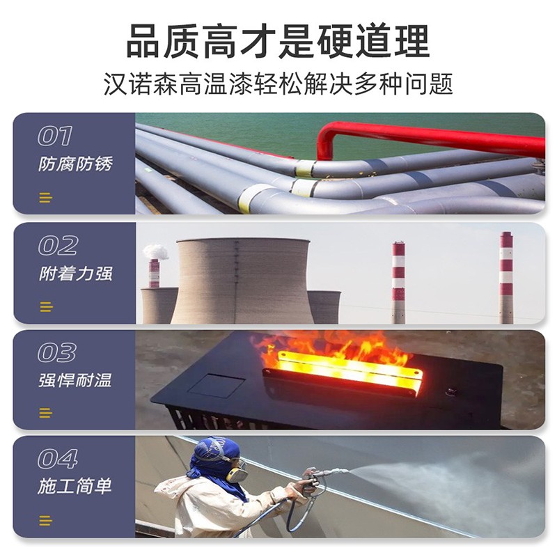 耐高温油漆1200度排气管火炉壁炉耐火200度有机硅银粉金属防锈漆