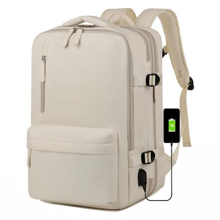 可扩容双肩包超大容量书包商务出差背包行李包15.6寸笔记本电脑包