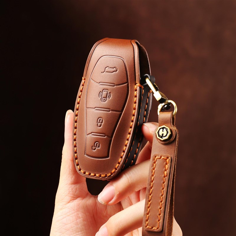 头层牛皮红旗h5钥匙套新款HS5高档HQ9壳hs3车h9/Phs7/hs3包h6扣男