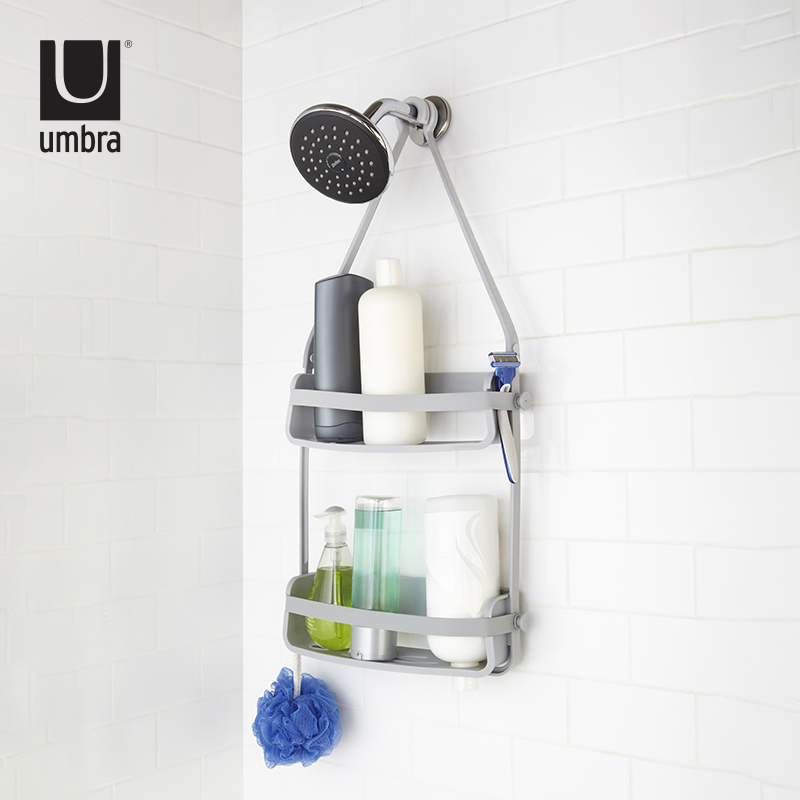 Umbra 浴室收纳架厕u所置物架吸壁式吸盘壁挂挂篮卫生间免打孔
