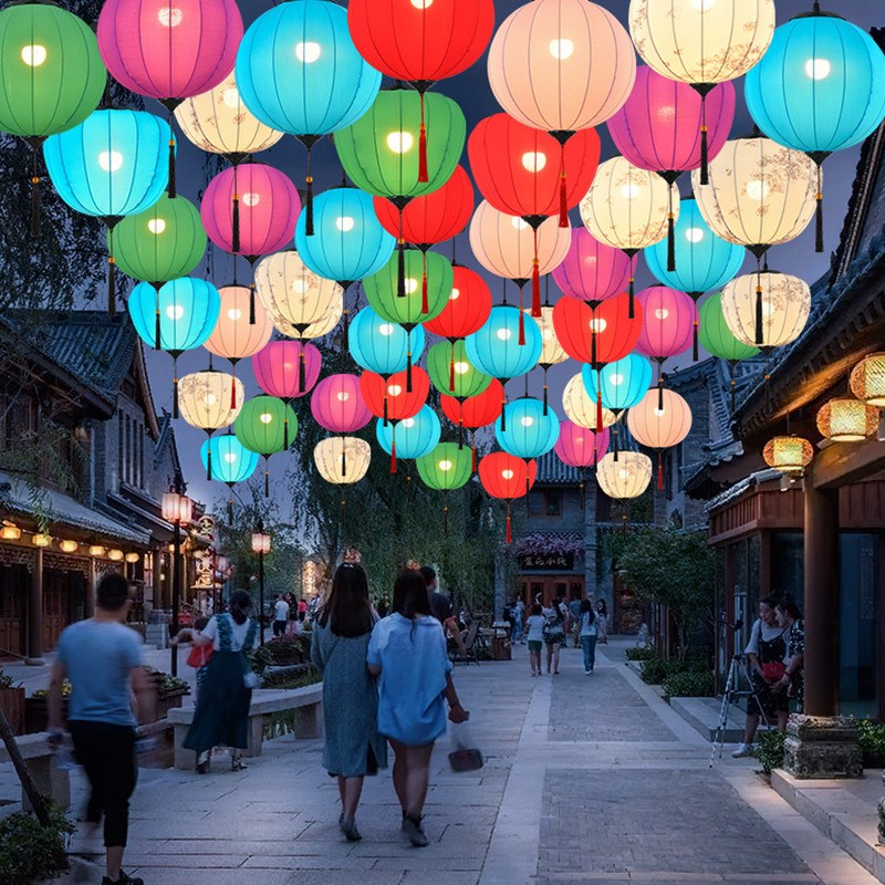 中式景区风中秋灯笼2024网红仿古街道商业街户外异形悬Z挂装饰灯