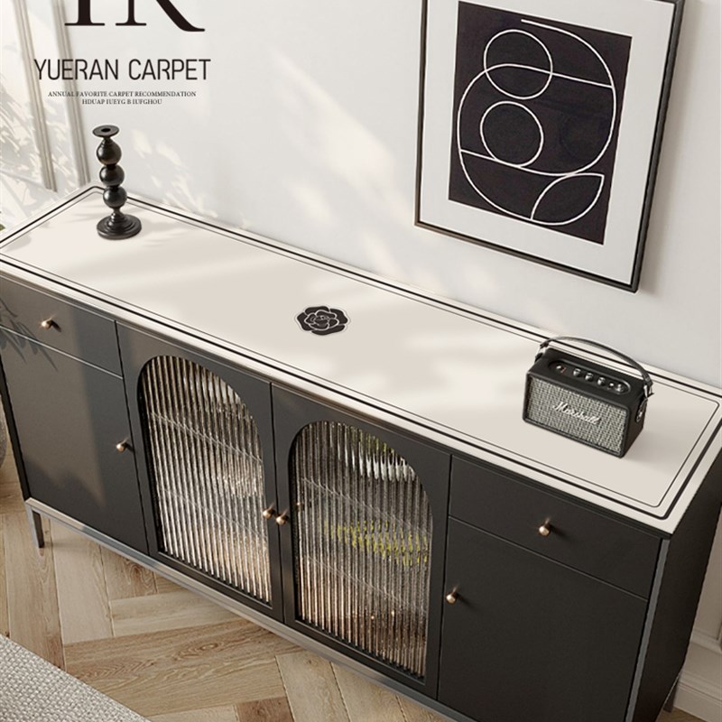 法式简约防水防油边柜垫玄关鞋柜台面桌J垫免洗电视柜保护垫桌布