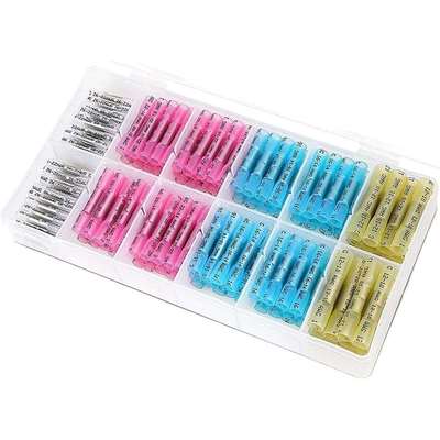 跨境 200/600PCS盒装 焊锡环快速热缩对接端子防水连接器套件