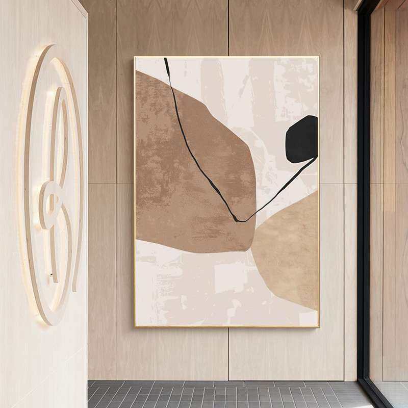 巨幅客厅沙发落地装饰画大幅抽象玄关现代极简沙发后面大尺寸挂画