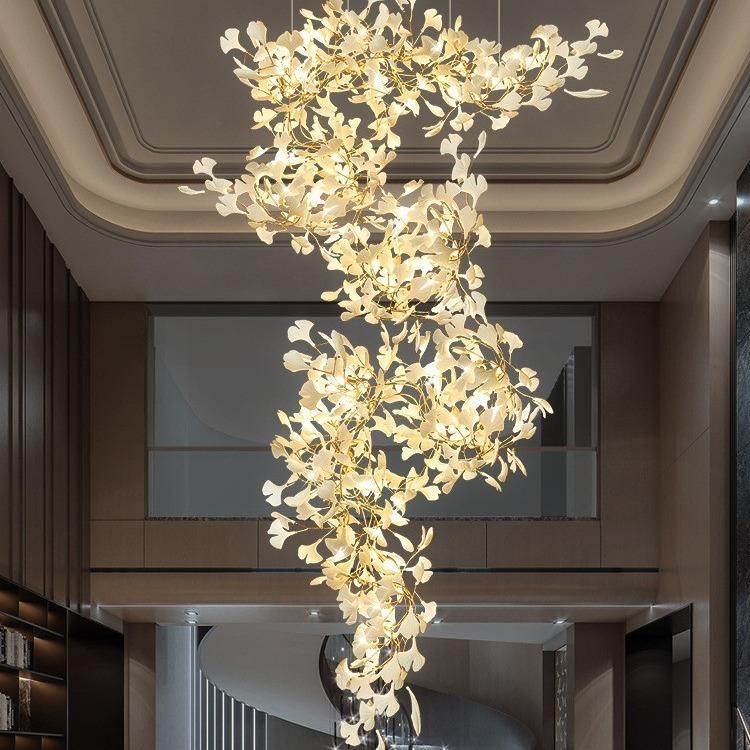 别墅复式楼大吊灯loft旋转楼梯灯挑空跃层客厅现代简约艺术家居灯