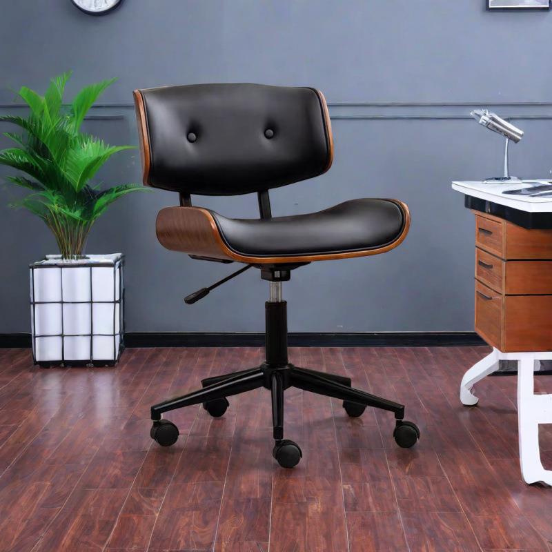 简约久坐转椅升可移动高级房轻奢电脑椅家用舒适实木小型书房椅