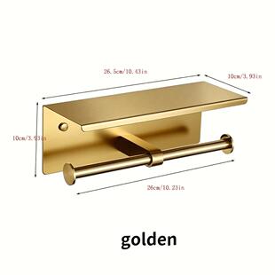 不锈钢浴室双卷纸巾架 带架子 壁挂式洗手间双 TP 分配器存储