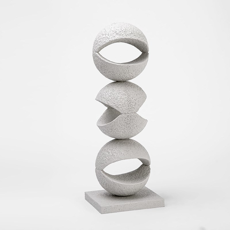大千创意圆形f几何体摆件 树脂工艺品 酒店会所家居陈设软装饰