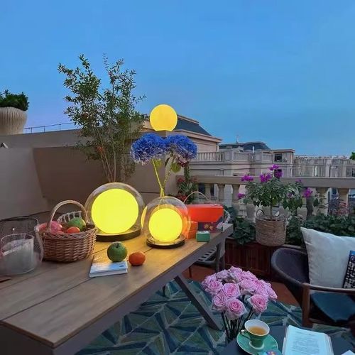 太阳能柱头灯球中球户外防水大门花园庭院M门柱灯泡泡球月球柱子