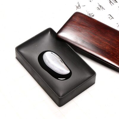 海墨原石非遗 家文房四宝书法砚台国星画素绘心金歙砚天然端老坑