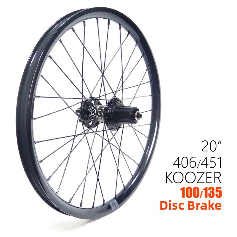 定制20英寸406/451盘式制动轮组Koozer Xm490黑P红紫银环4轴承小