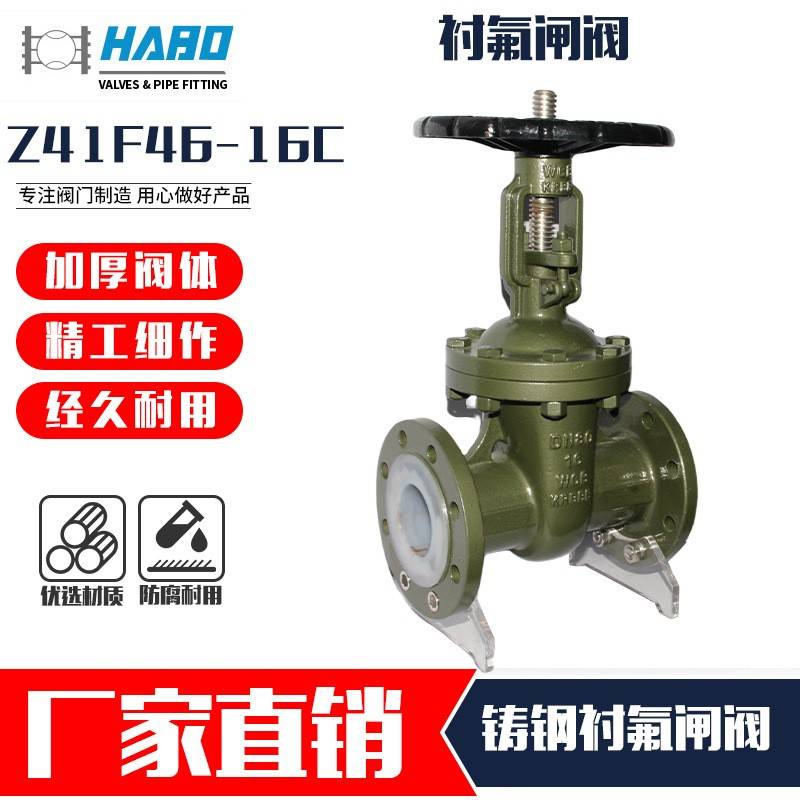 Z41F46-10C16C衬氟闸阀耐酸碱防腐蚀内衬四氟阀门DN15-DN200