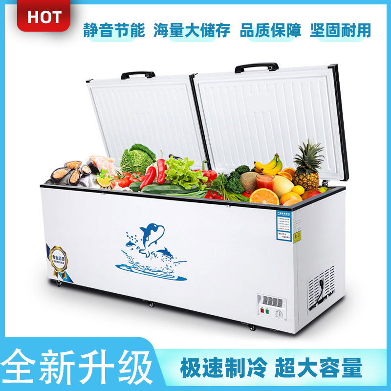 卧式冷藏柜商用大容量冰柜家用冰箱冷冻保鲜双温铜管卧柜