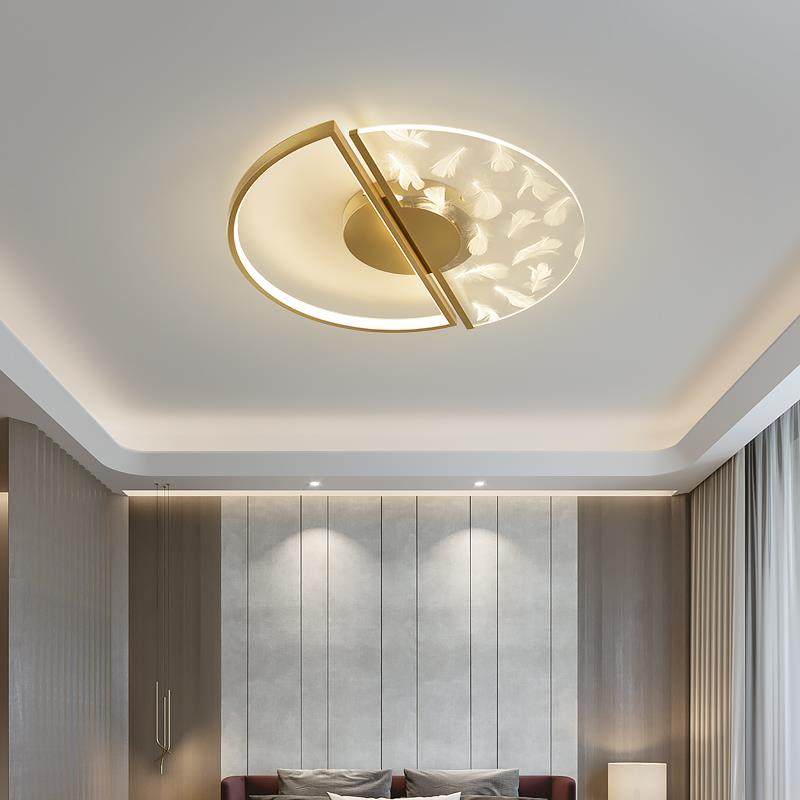 主卧室灯轻奢后现代简约创意羽毛温馨2023年新款网红北欧吸顶灯具
