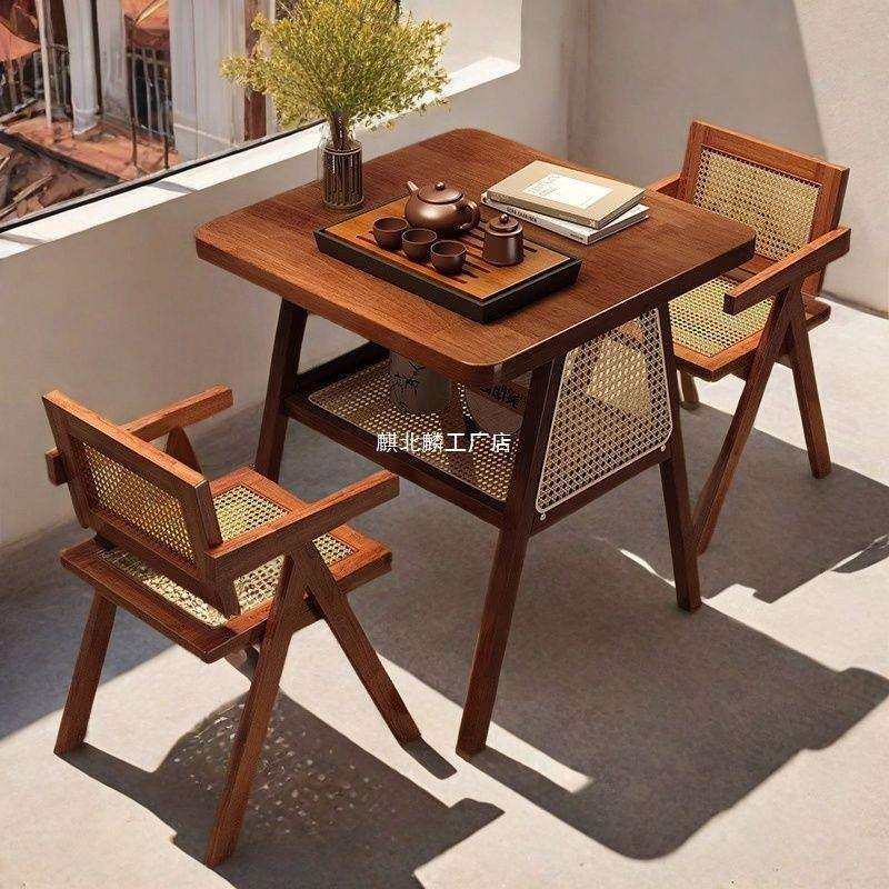 实木阳台茶桌椅组合简约洽谈桌网红一桌两椅小户型休闲藤椅三件套,电子元器件市场,其它元器件,淘宝优惠券,粉丝福利购,淘宝优惠卷