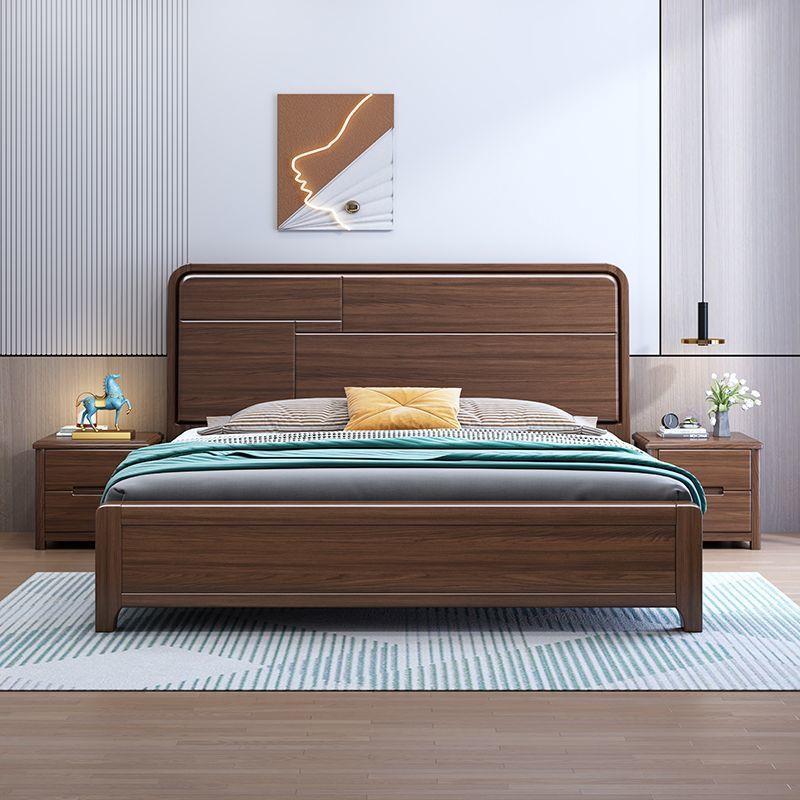 Yla新中式金丝檀木实木床2米x2米大床主卧高箱储物床1米8双人床家