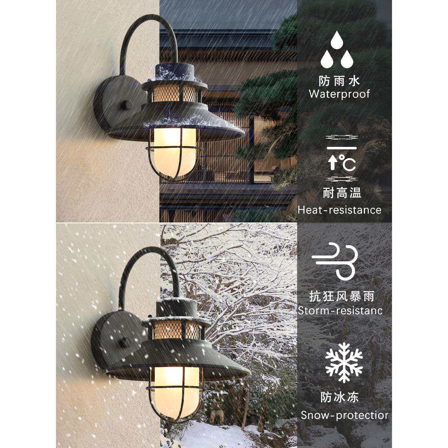 美式简约户外壁灯复古阳台露台门口壁灯庭院外墙防水室外花园灯具