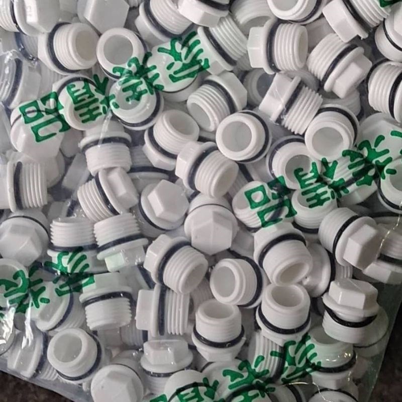 PPR塑料堵头带硅胶垫堵头螺纹管堵4分6分1寸丝堵堵帽加厚丝堵四分