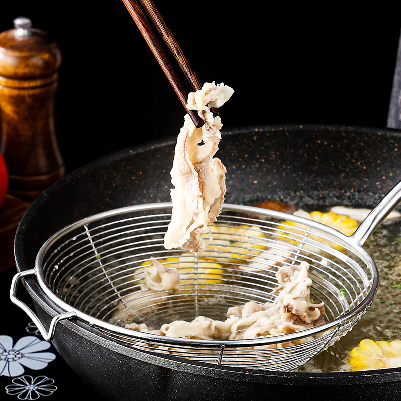 加厚防烫304不锈钢大漏勺捞面勺家用厨房过滤网漏网火锅神器笊篱